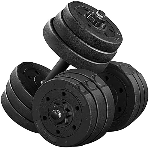 Yaheetech Adjustable Dumbbell Set Free Weights with Spinlock Collars, Black