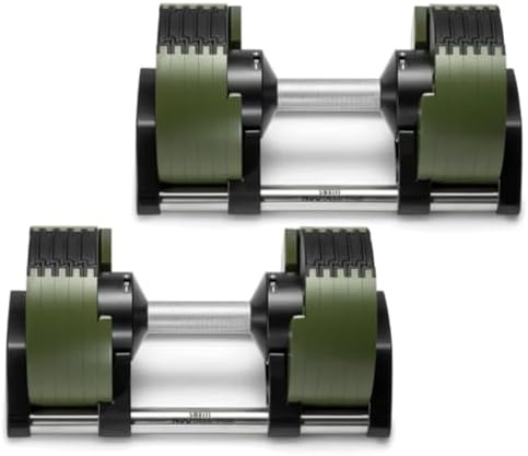 SMRTFT NUOBELL Adjustable Dumbbells 5-100 lb Set, 26 Weights in 1, Steel-Knurled Handle, Set of 2