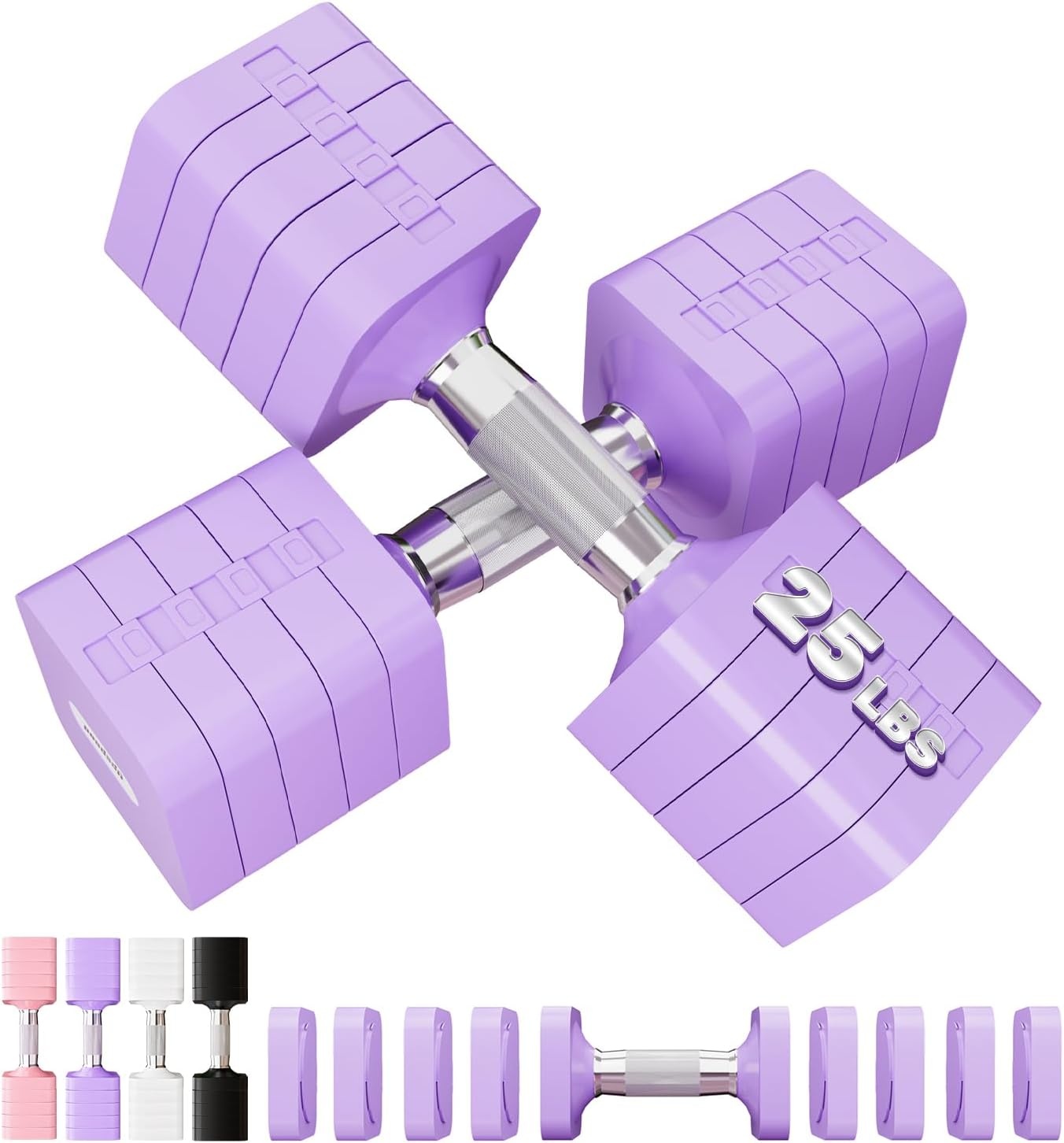 Adjustable Dumbbell Set for Women Men 7.5LB/10LB/15LB/20LB/25LB Each