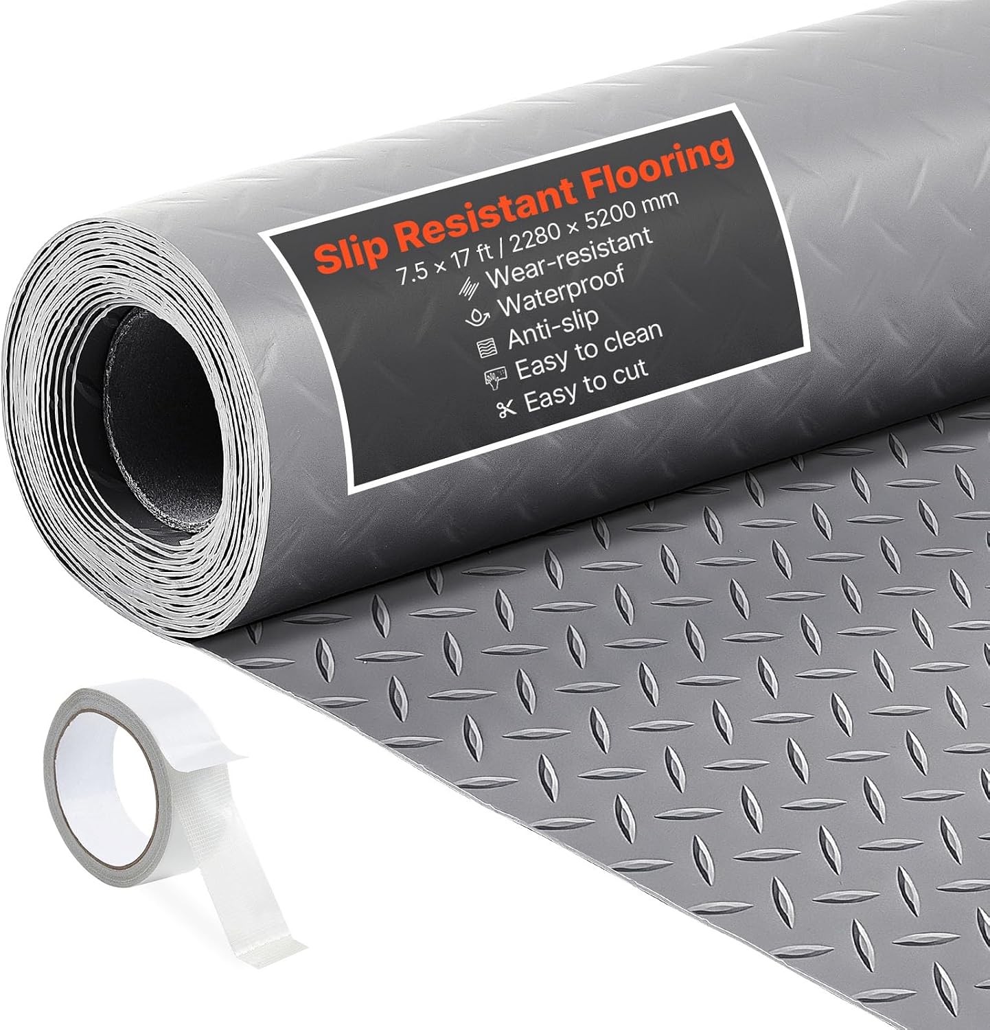 VEVOR Garage Floor Roll 7.5 x 17 ft (B0FYNV9C5T)